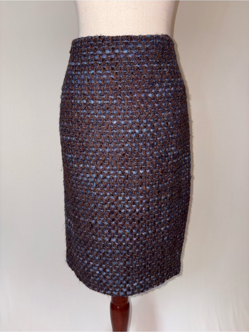 Vintage Renato Nucci Italian Wool Textured Pencil Skirt Size IT 44 / US M/L